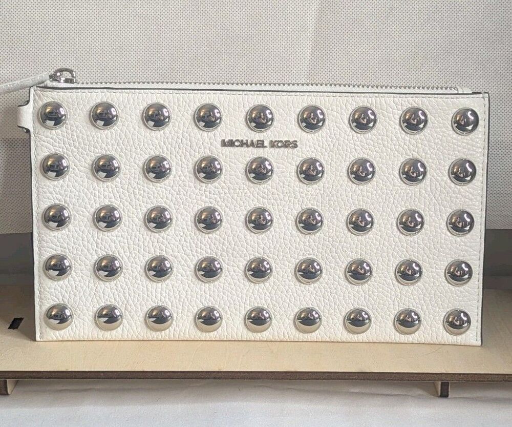 Michael Kors Jetset Studded Pouch - Optic White